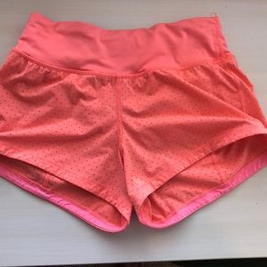 Neon orange lulu lemon speed up shorts 2.5